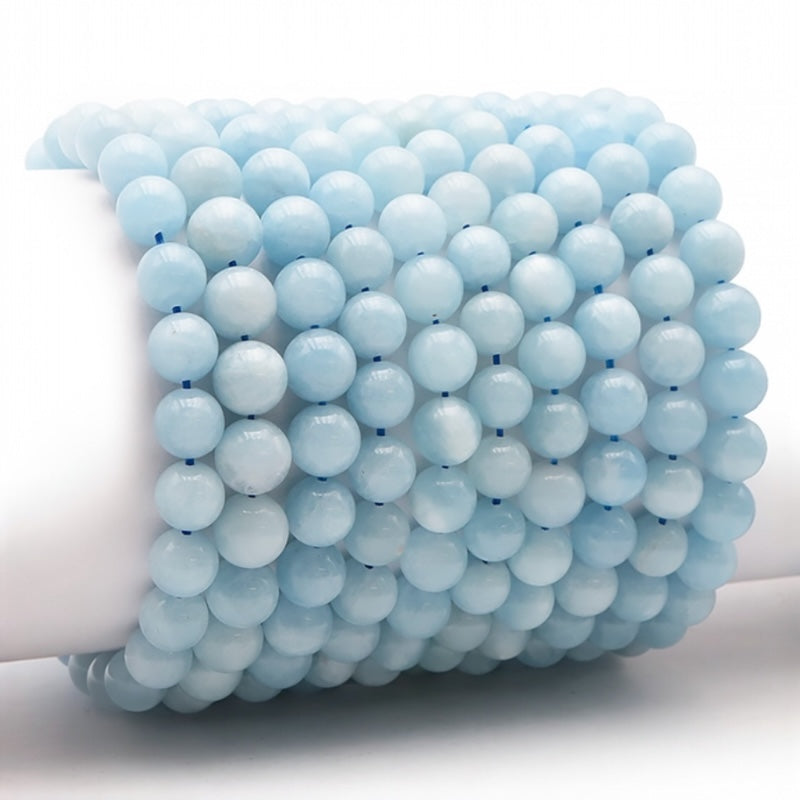 Bracelet aigue marine Namibie A+ (boules 7-8mm)
