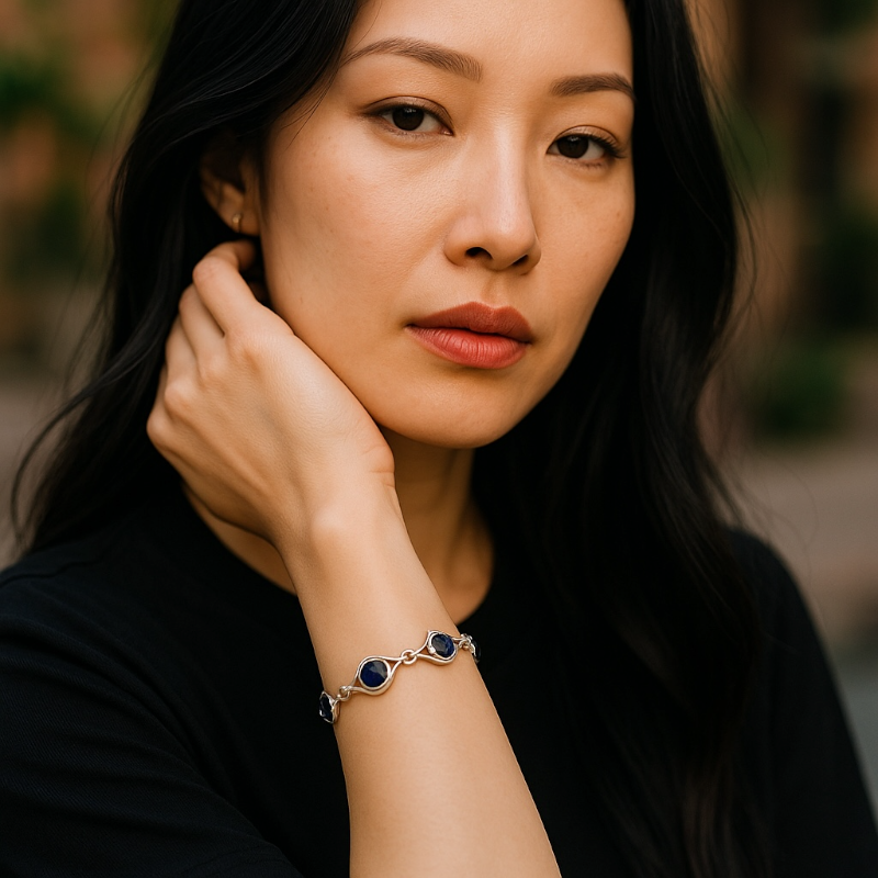 Iolite bracelet India AA silver 925