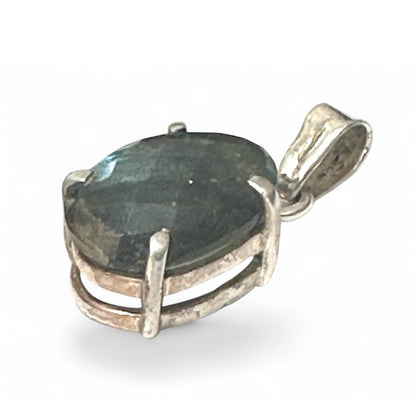 Pendentif labradorite Madagascar AA argent 925