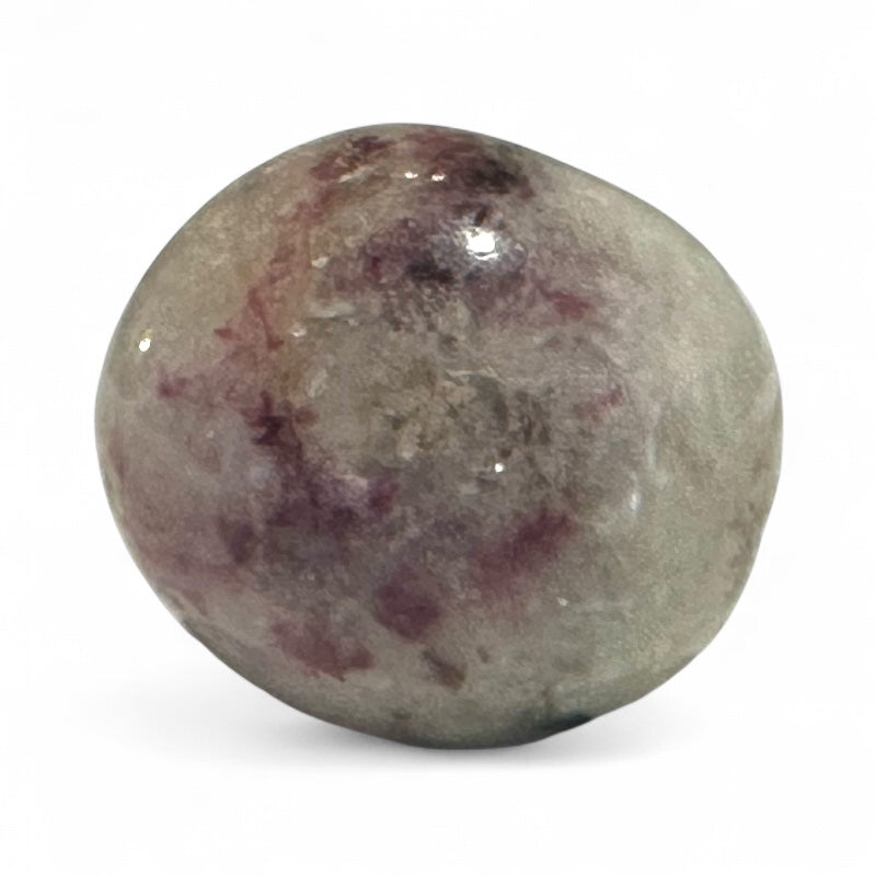 Tourmaline rose sur Quartz Namibie A (pierre roulée)