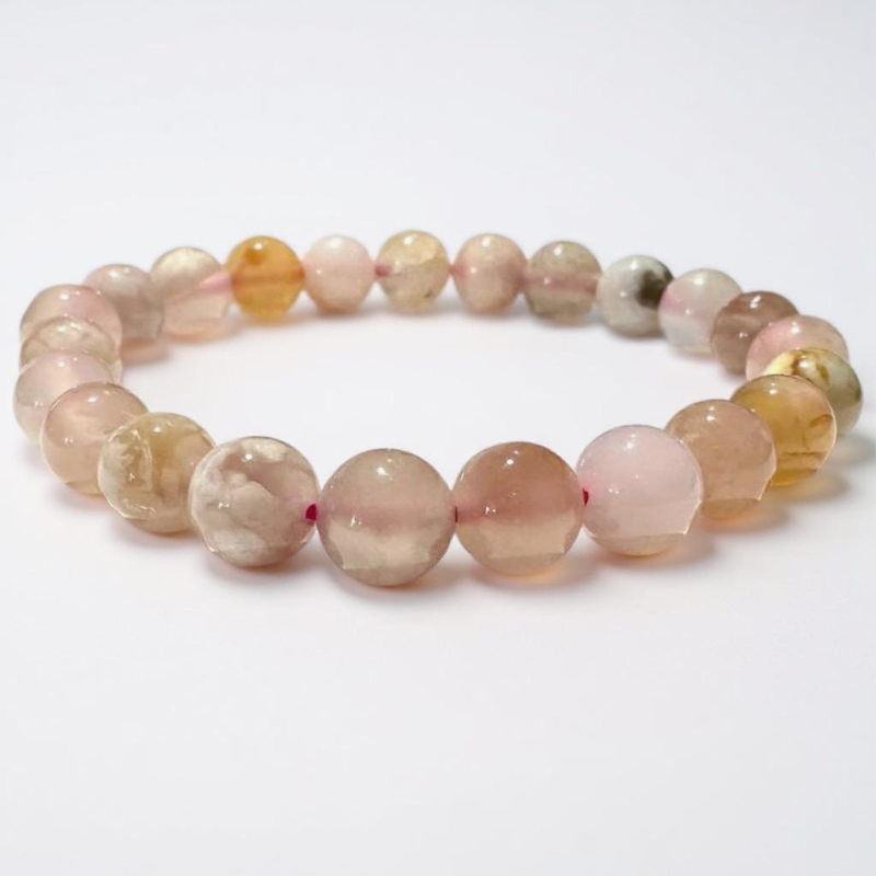 AA Brazilian pink chalcedony bracelet (7-8mm balls)