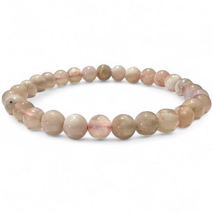 Pulsera de calcedonia rosa brasileña AA (bolas 5-6mm)