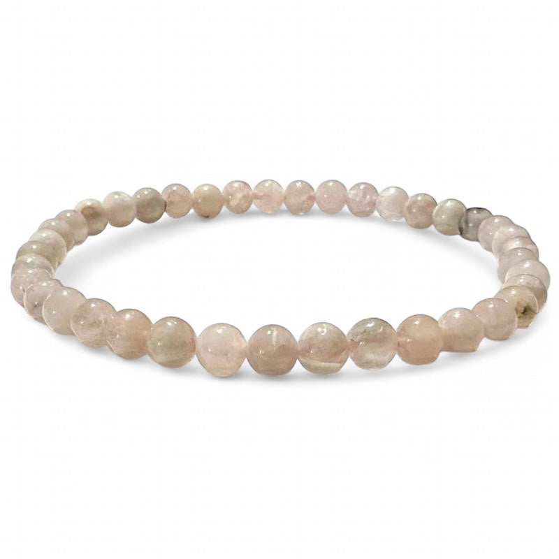 Bracelet calcédoine rose Brésil AA (boules 3-4mm)