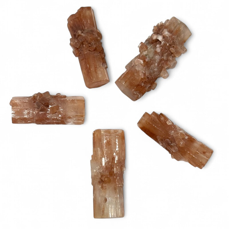 Pendentif aragonite cristallisée Maroc (pierre trouée) + cordon