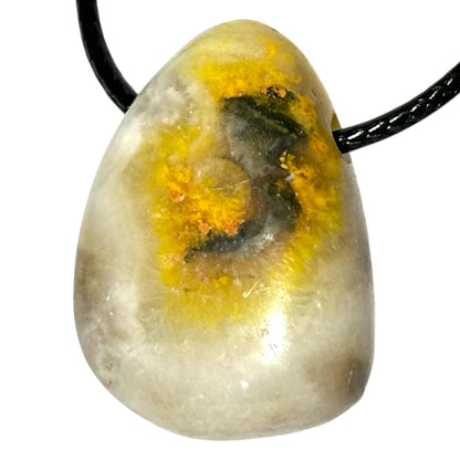 Indonesian Bumble Bee Jasper Pendant A (hole stone) + cord