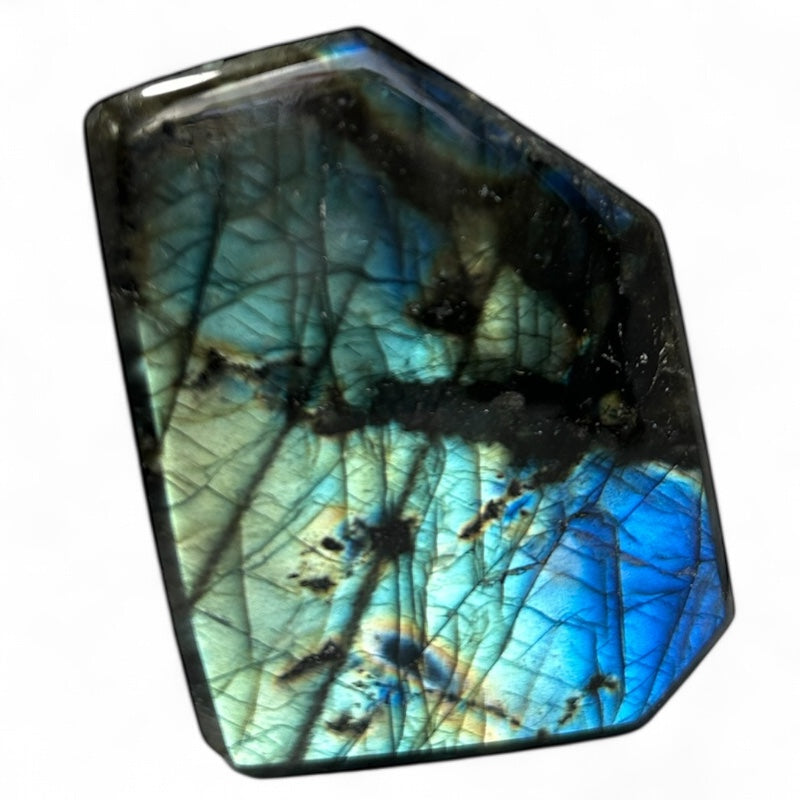 Labradorite taillée polie toutes faces Madagascar AA - 159g