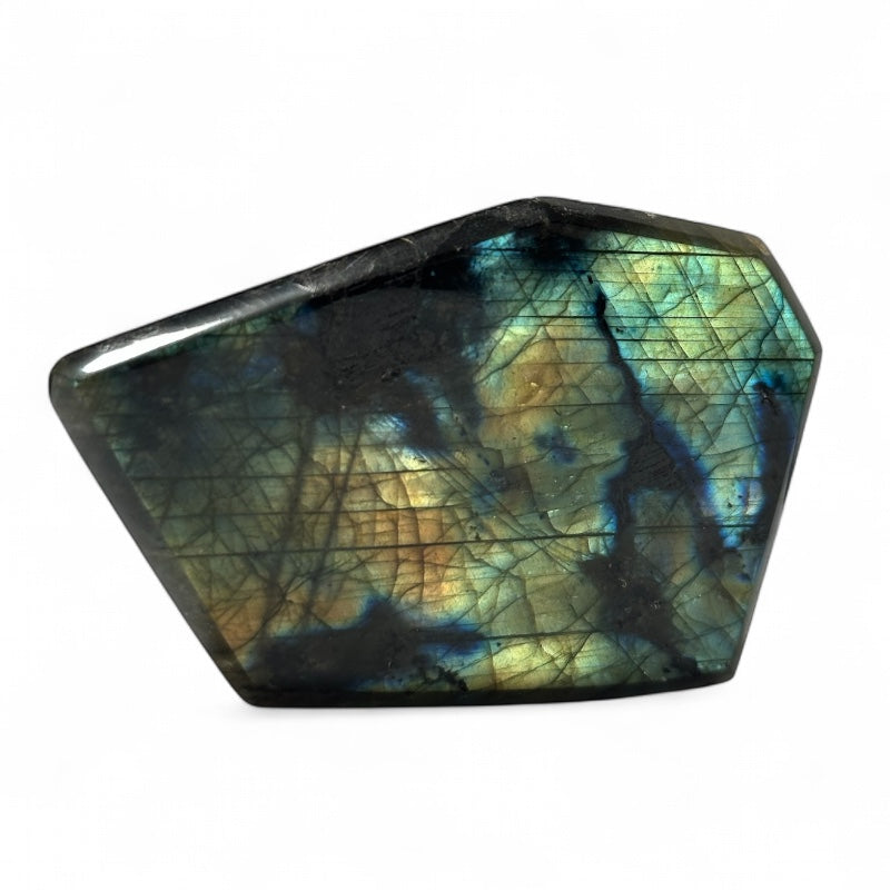 Labradorite taillée polie toutes faces Madagascar AA - 97g