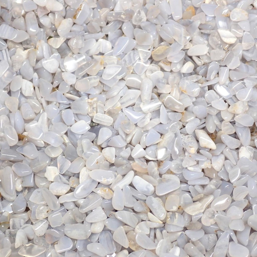 Lot calcédoine bleue Namibie (mini-pierre roulée XXS) - 100g