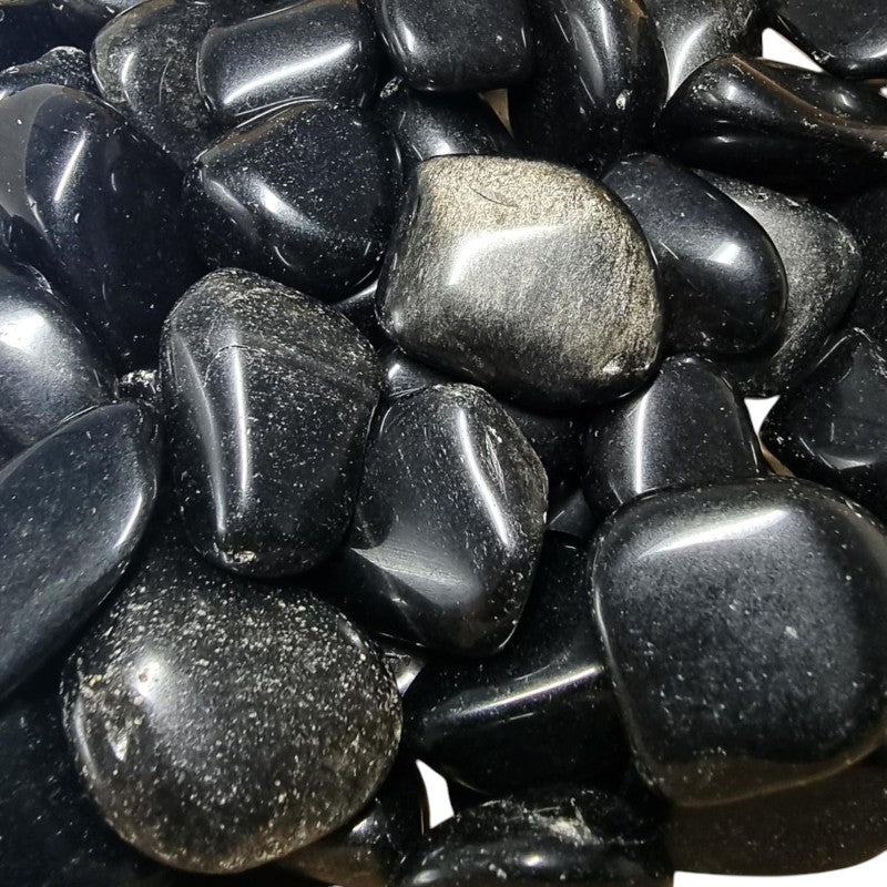 Obsidienne argentée Mexique  AB (pierre roulée)