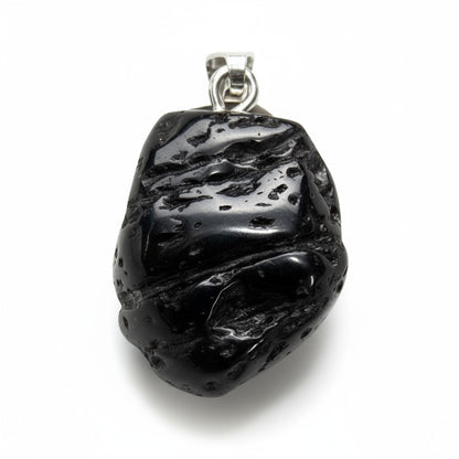 Colgante Cintamani Indonesia con piedra enrollada anilla de plata 925