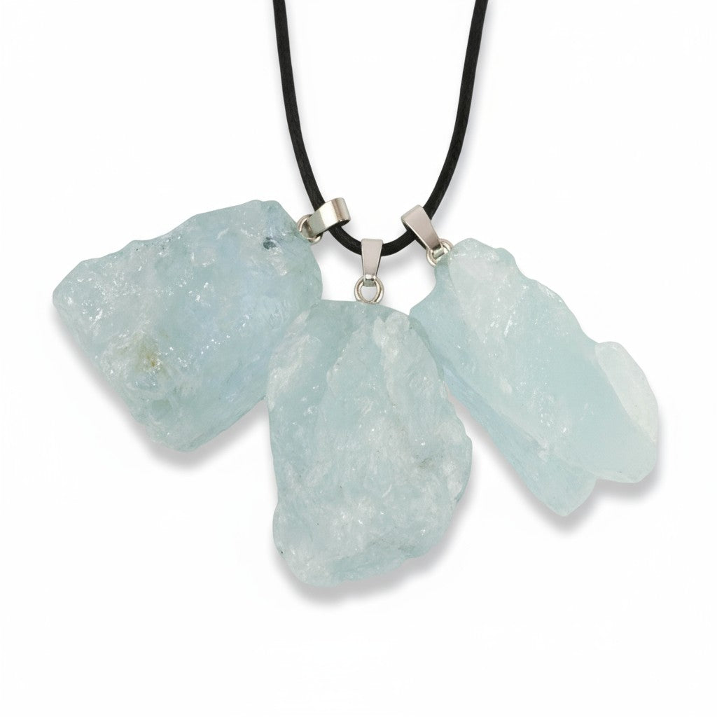 Colgante de aguamarina Pakistán Un lazo de plata cruda 925