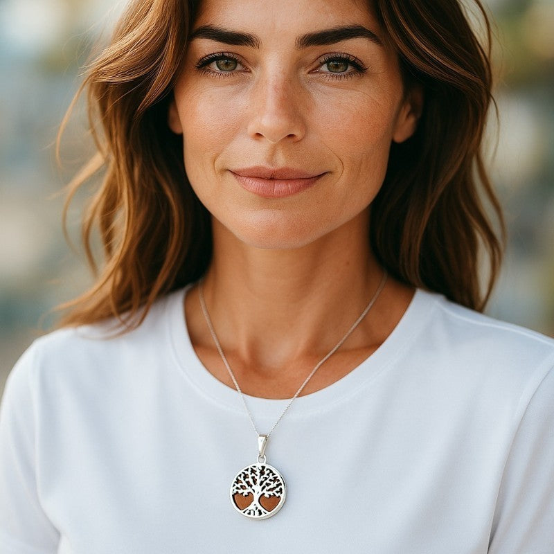 Colgante de ámbar coñac de plata 925 (hada)