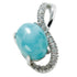 Pendentif larimar et topaze argent 925