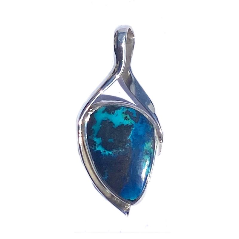Pendentif Chrysocolle Pérou AA argent 925