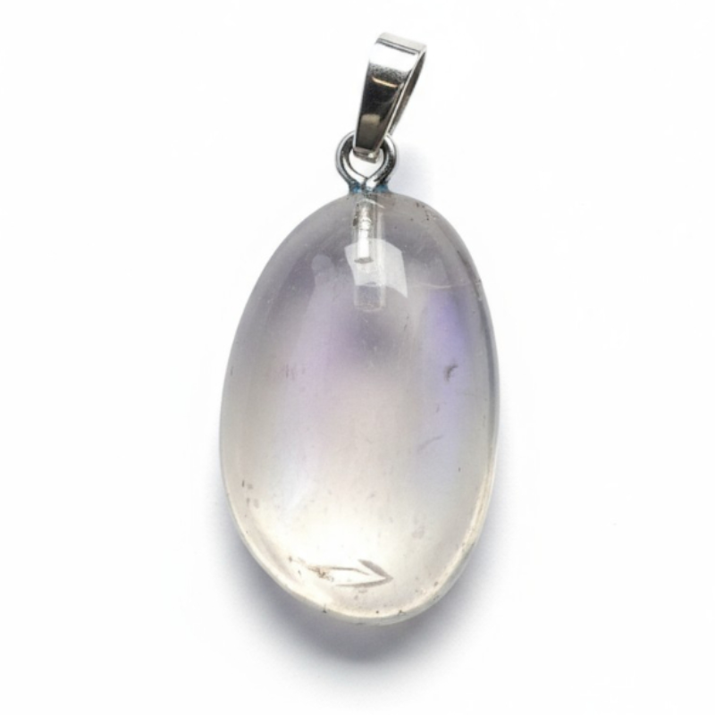 Pendentif quartz angel aura Brésil A pierre roulée boucle argent 925