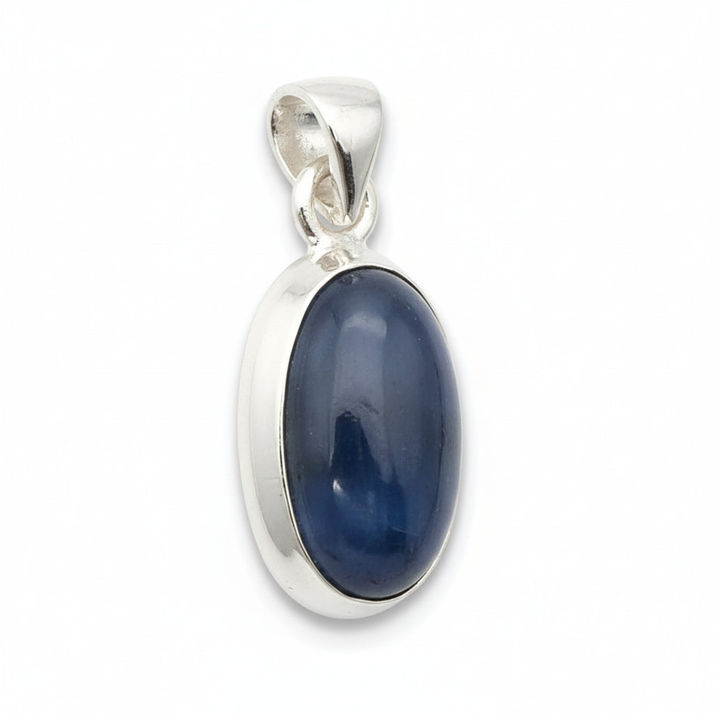 Pendentif cyanite bleue Inde AA+ argent 925