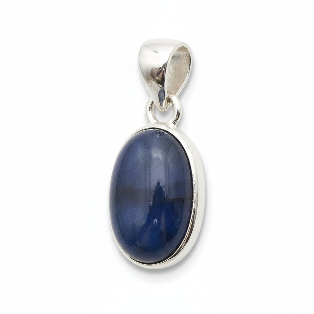 Pendentif cyanite bleue Inde AA+ argent 925