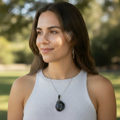 Pendentif obsidienne larme d&