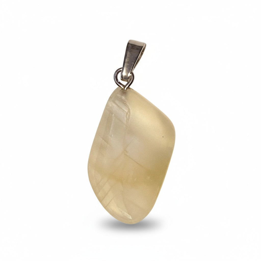 Moonstone pendant India A rolled stone silver loop 925