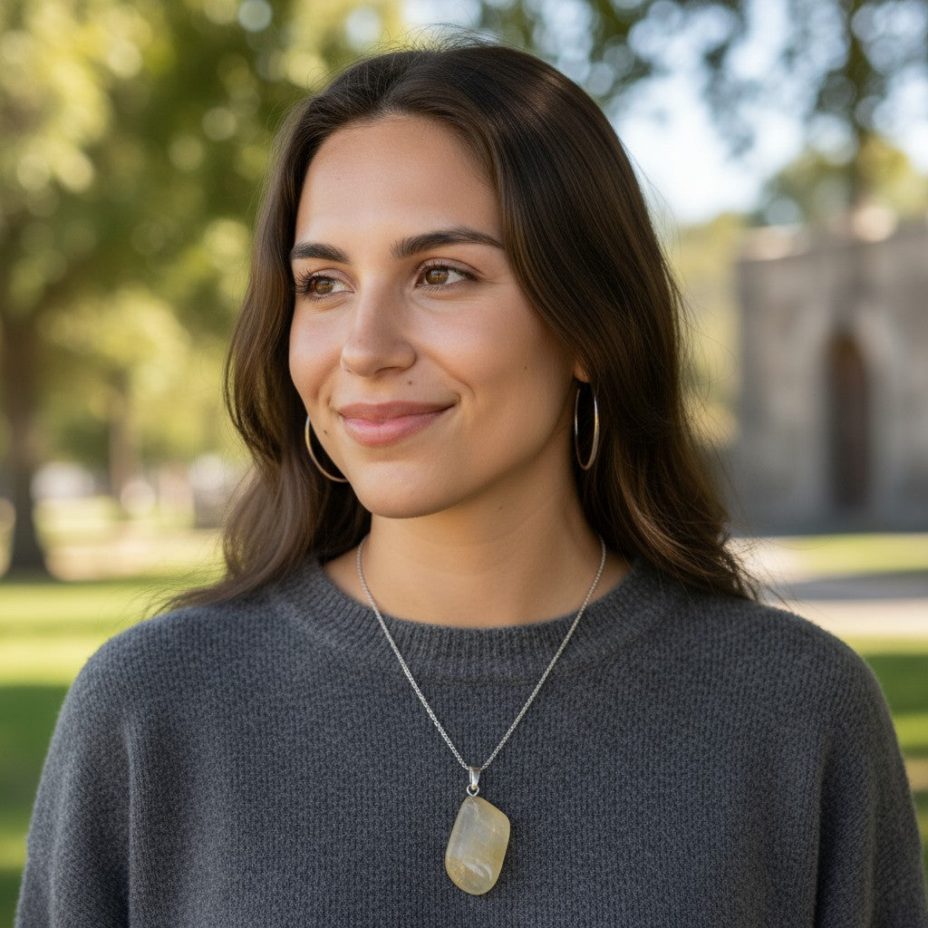 Pendentif pierre de lune Inde A pierre roulée boucle argent 925