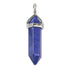 Pendentif pointe biterminée de lapis lazuli Afghanistan A acier inoxydable