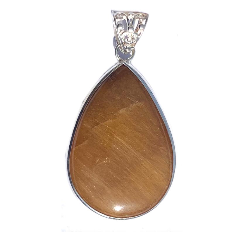 Pendentif quartz hématoide Brésil AA argent 925