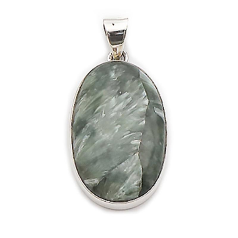 Pendentif séraphinite Russie AA argent 925