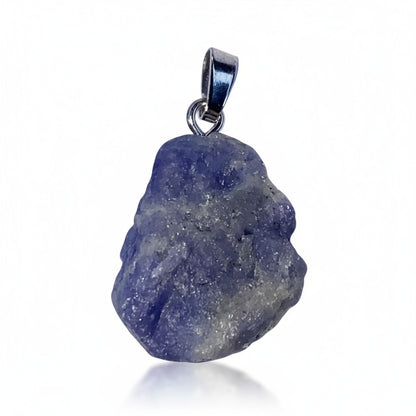 Colgante de tanzanita cruda hebilla de plata 925