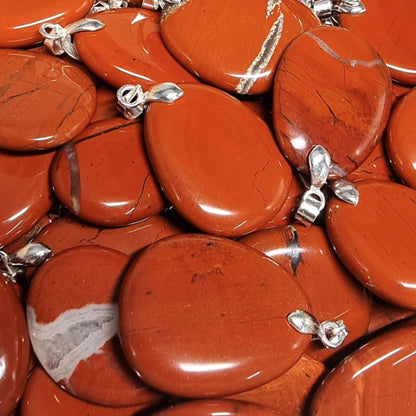 Pendentif jaspe rouge Afrique du Sud A (pierre plate)