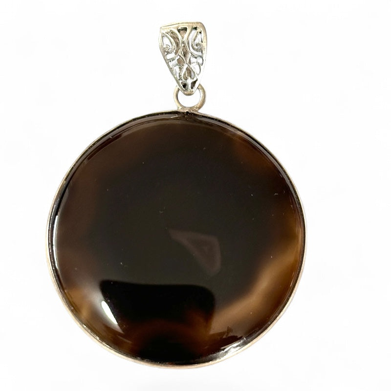 Pendentif agate naturelle Brésil AA+ argent 925