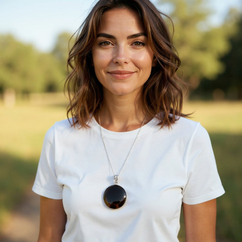 Pendentif agate naturelle Brésil AA+ argent 925