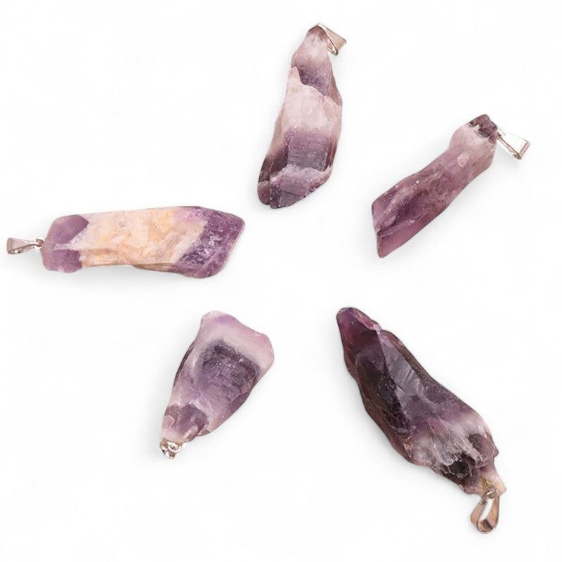 Colgante de amatista brasileña rayada AA (piedra en bruto)