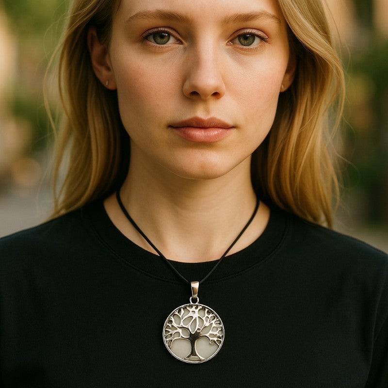 Tree of life rock crystal pendant Brazil A