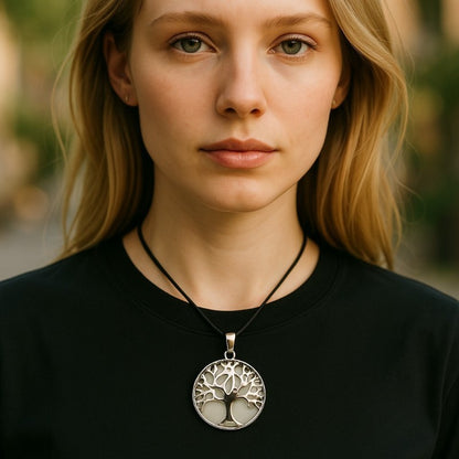 Tree of life rock crystal pendant Brazil A