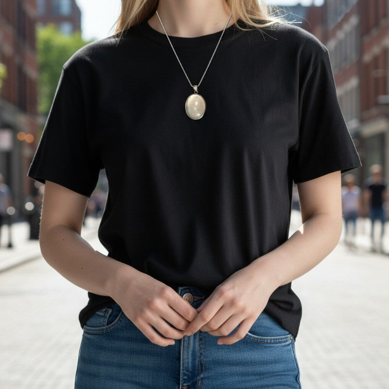 Pendentif citrine naturelle Brésil AA argent 925