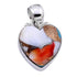 Pendentif coeur turquoise Spiny Oyster Arizona (Kingman) AAA argent 925