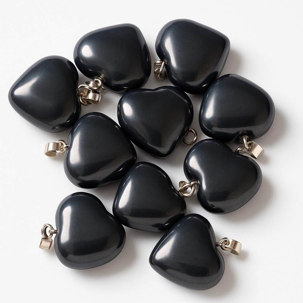 Pendentif coeur obsidienne oeil céleste Mexique A (20mm) argent 925