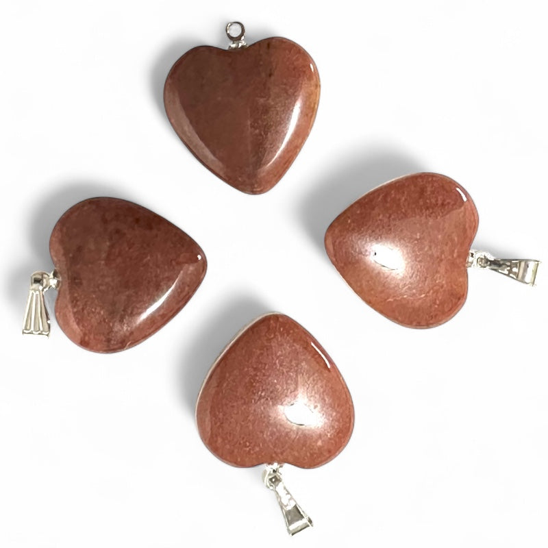 Colgante de corazón de cuarzo fuego brasileño A (20 mm)