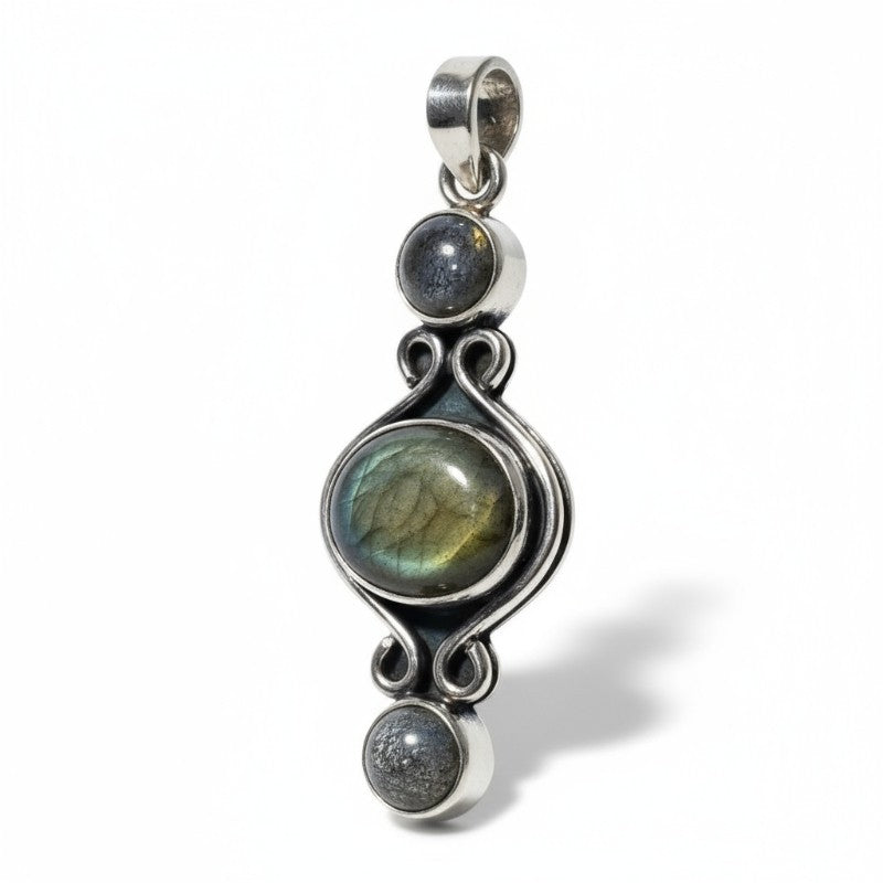 Colgante de labradorita Madagascar AA plata 925
