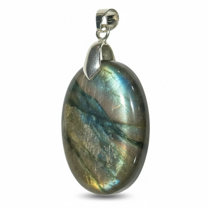 Pendentif labradorite multicolore Madagascar AA+