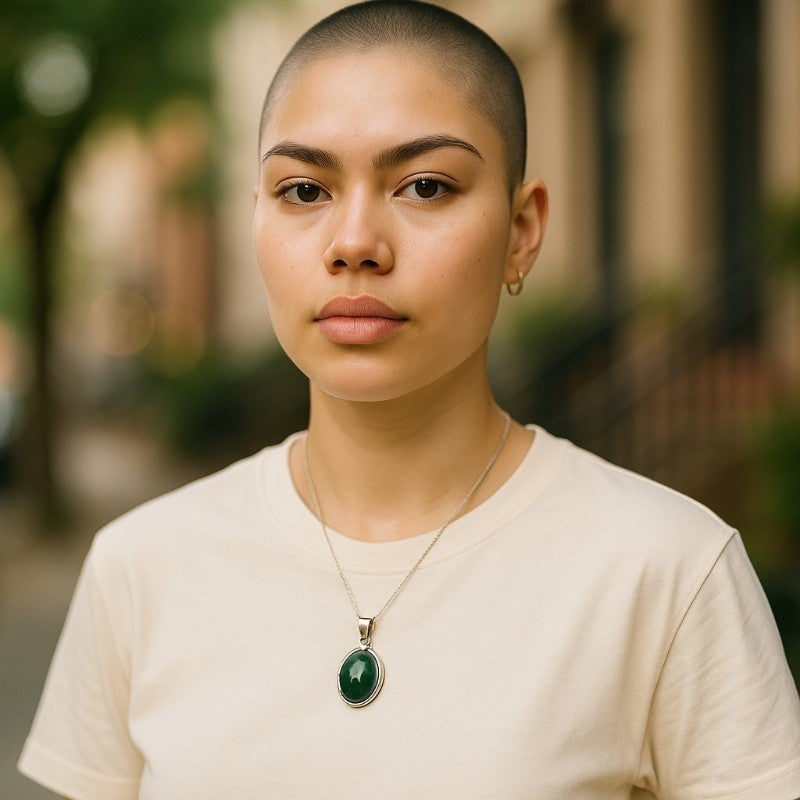 Colgante malaquita del Congo AA plata 925