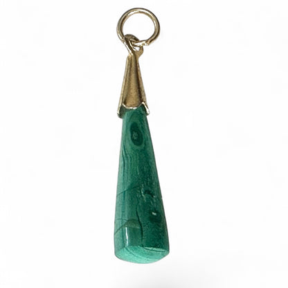 Pendentif malachite Congo A acier inoxydable doré