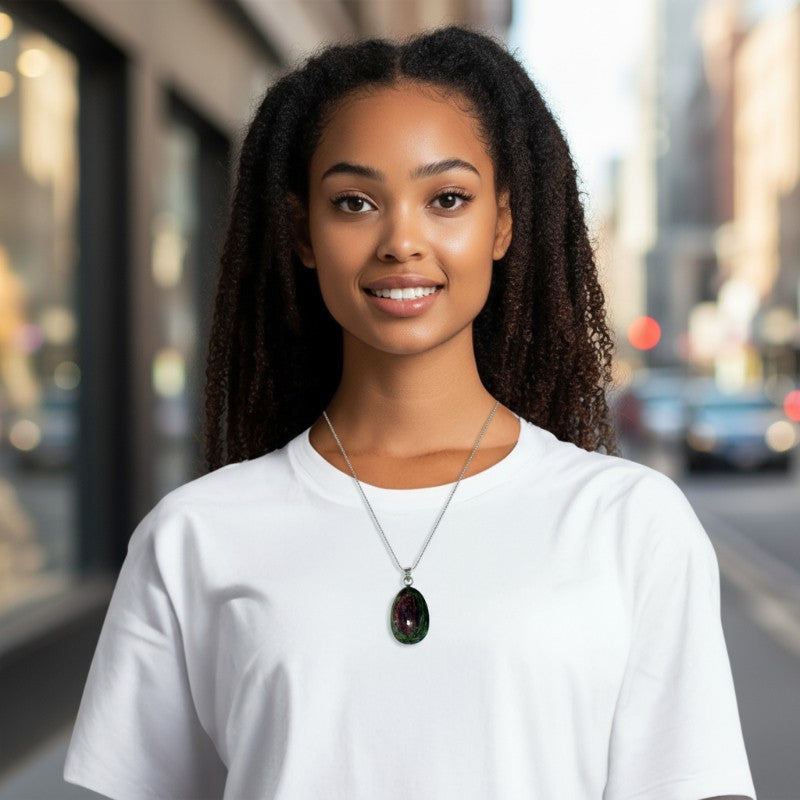 Pendentif obsidienne mentogochol sertie Mexique AAA argent 925