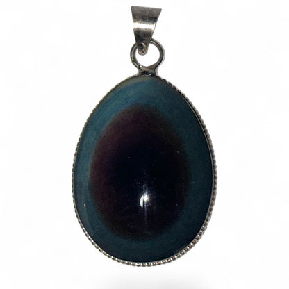 Celestial eye obsidian pendant Mexico AAA silver 925