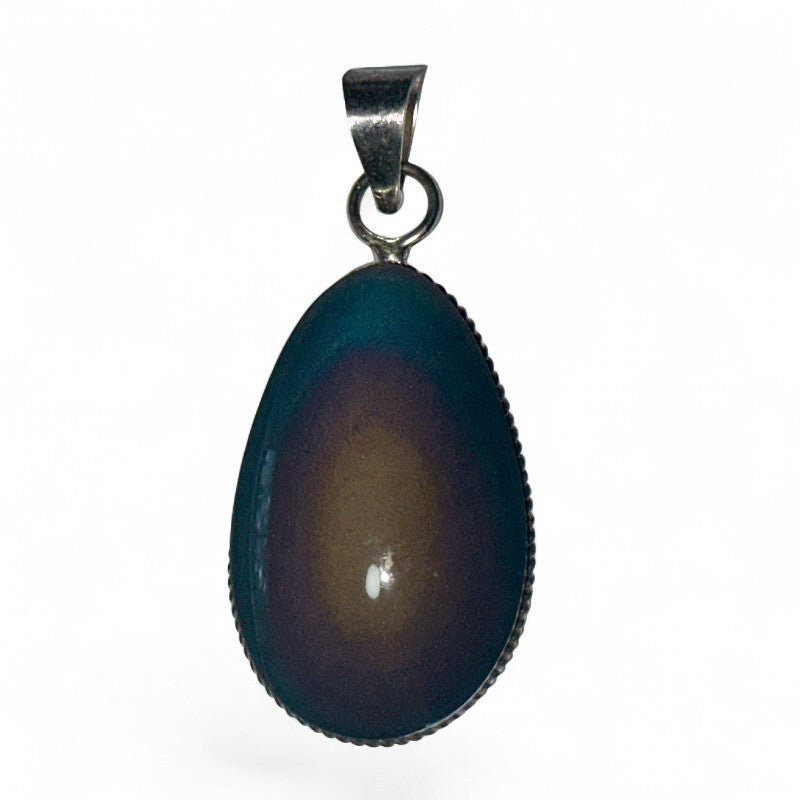Colgante obsidiana ojo celeste México AAA plata 925