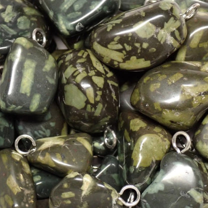 Green porphyry pendant Greece A (flat stone)