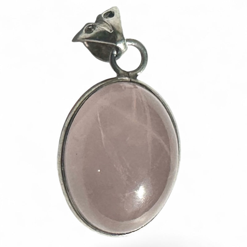 Pendentif quartz rose étoilé Madagascar AA argent 925