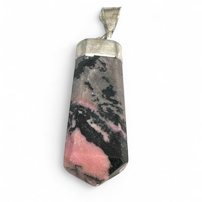 Pendentif pointe Rhodonite Madagascar A argent 925