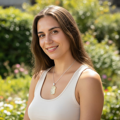 Russian tektite pendant with rolled stone 925 silver buckle