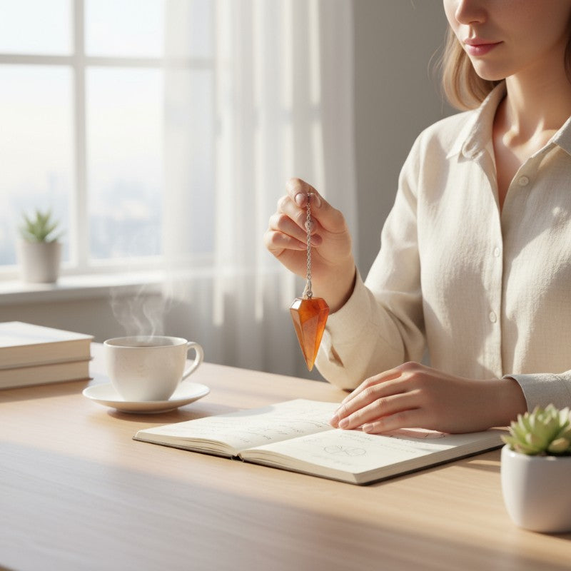 Péndulo de cornalina hexagonal Brasil A